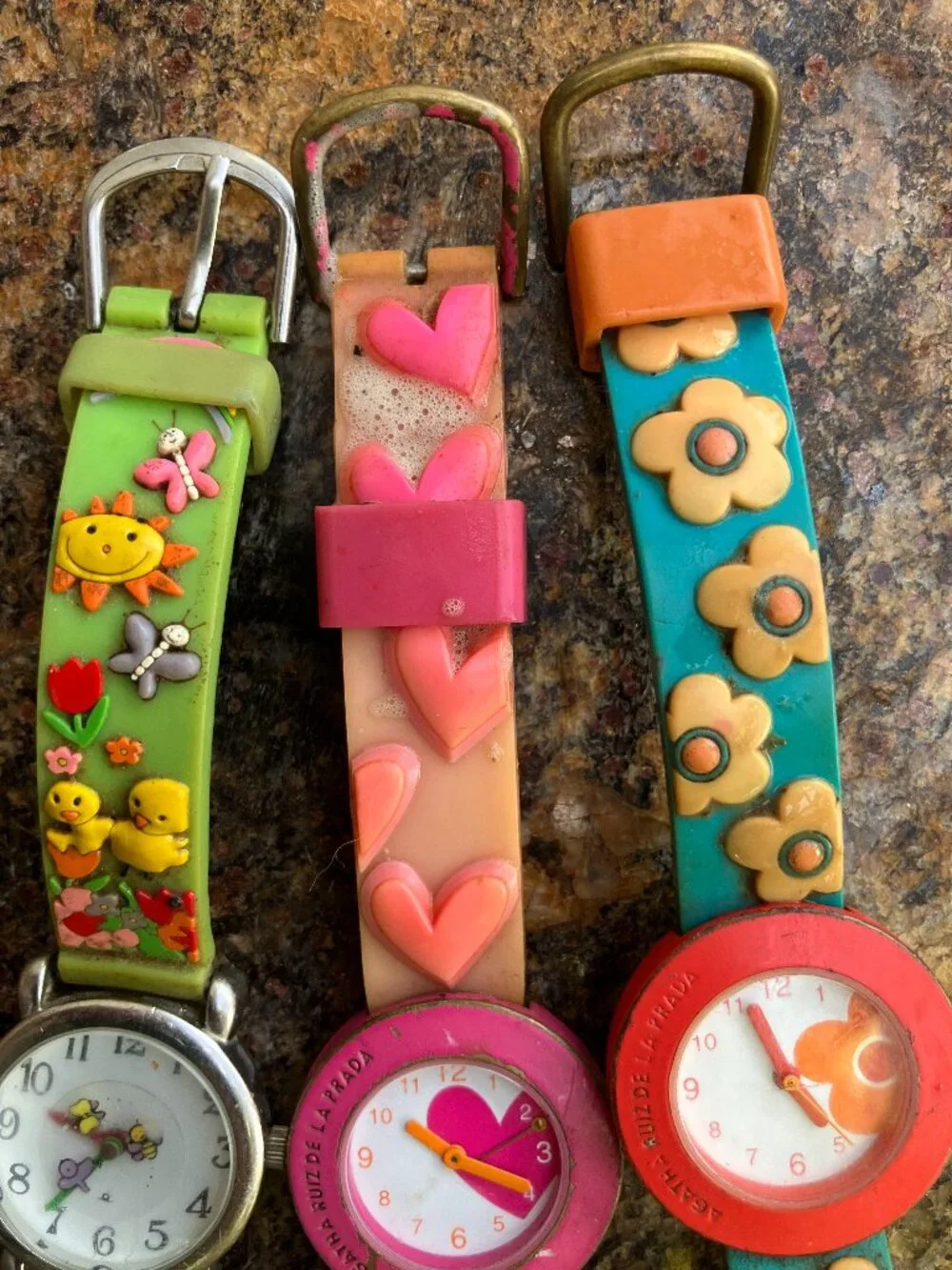 💖 Agatha Ruiz de la Prada Vintage Kids Watches Lot of 3 🌸 Hearts • AS IS